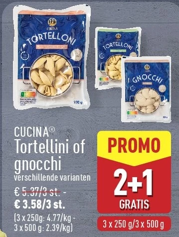 Tortellini of gnocchi