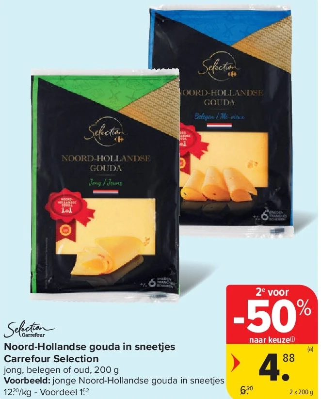 Noord-Hollandse gouda in sneetjes Carrefour Selection