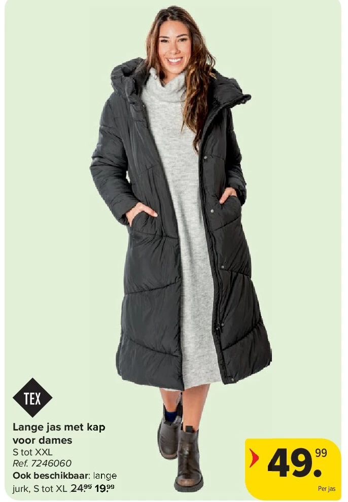 Lange jas met kap voor dames