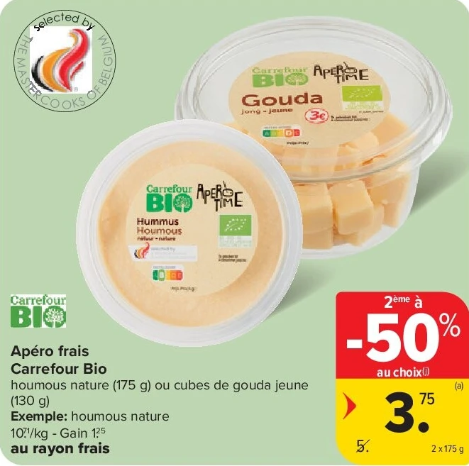 Apéro frais Carrefour Bio 2 x 175 g