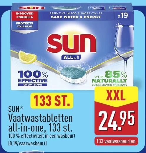 Vaatwastabletten all-in-one, 133st.
