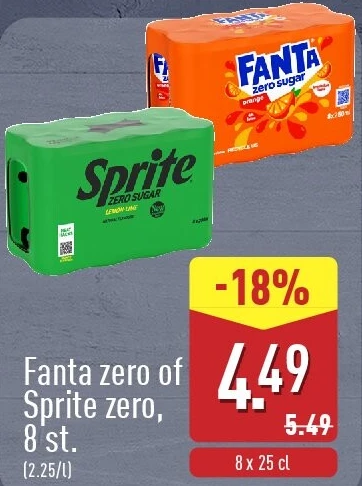 Fanta zero of Sprite zero, 8st.