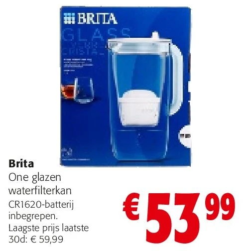 Brita One glazen waterfilterkan