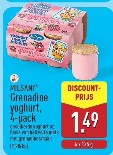 Grenadine­ yoghurt, 4-pack