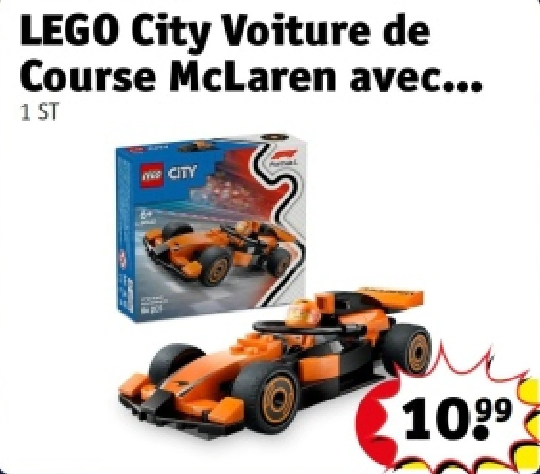 LEGO City Voiture de Course McLaren avec Pilote de F1 60442