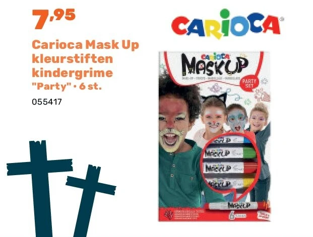 Carioca Mask Up kleurstiften kindergrime "Party" • 6 st.
