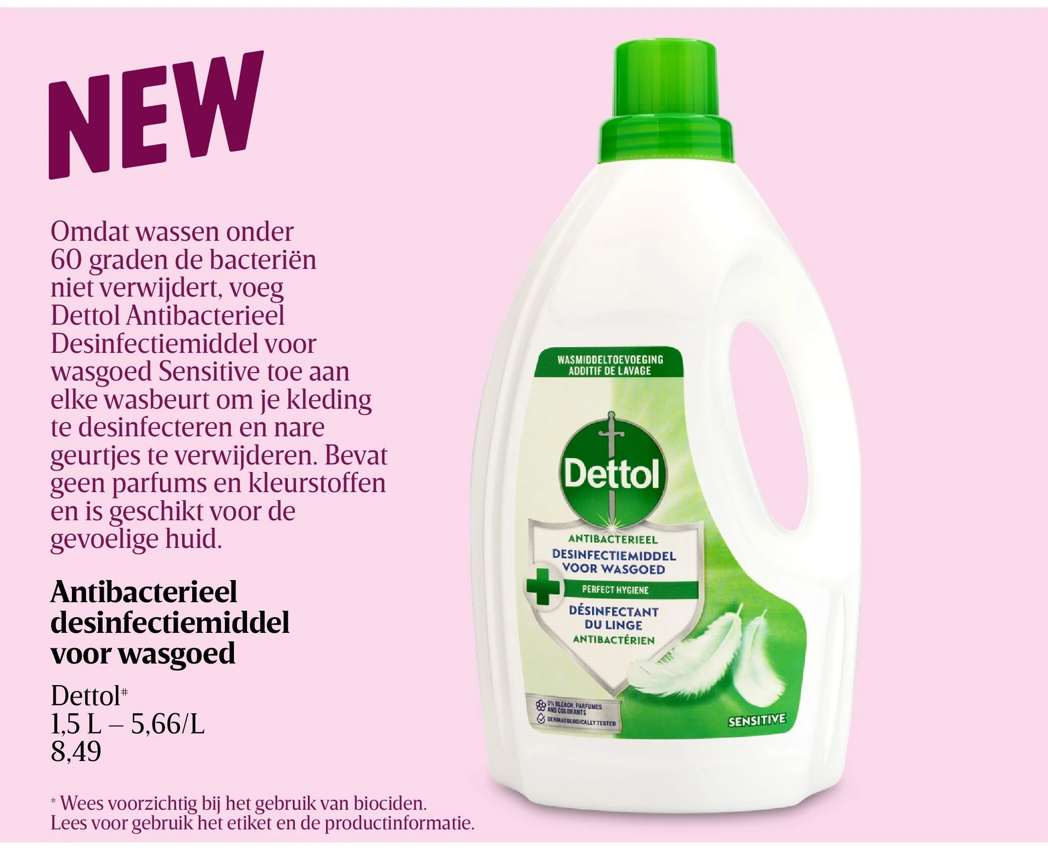 Antibacterieel desinfectiemiddel voor wasgoed