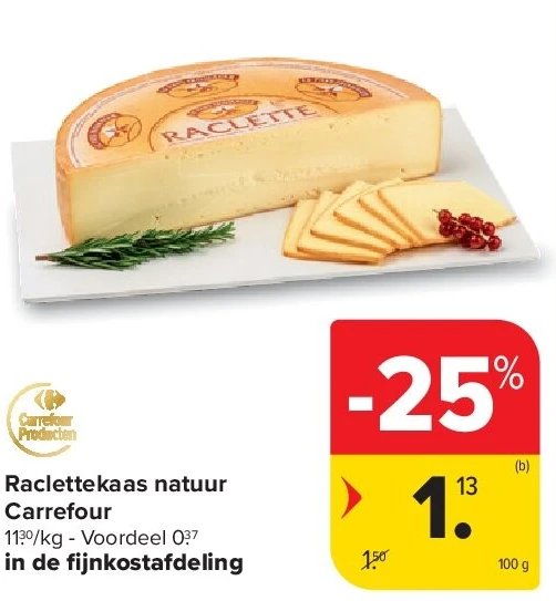 Raclettekaas natuur Carrefour