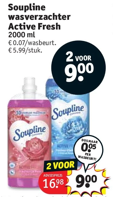 Soupline wasverzachter Active Fresh