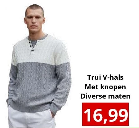 Trui V-hals Met knopen Diverse maten