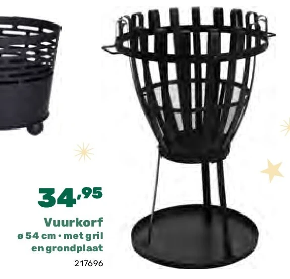 Vuurkorf ø 54 cm • met gril en grondplaat