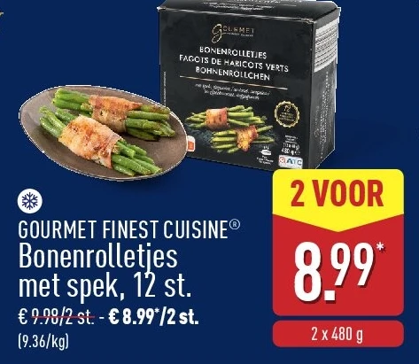 Bonenrolletjes met spek, 12st