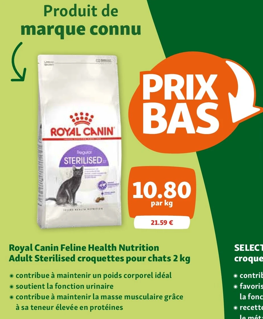 Royal Canin Feline Health Nutrition Adult Sterilised croquettes pour chats 2 kg