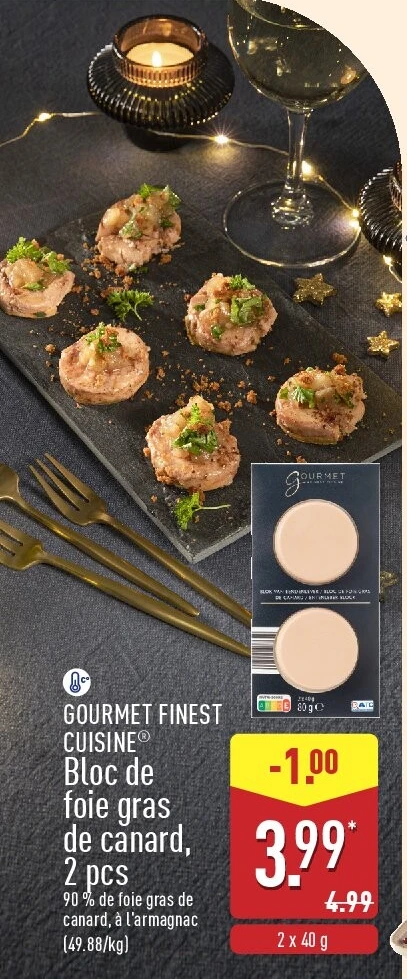 Bloc de foie gras de canard, 2pcs