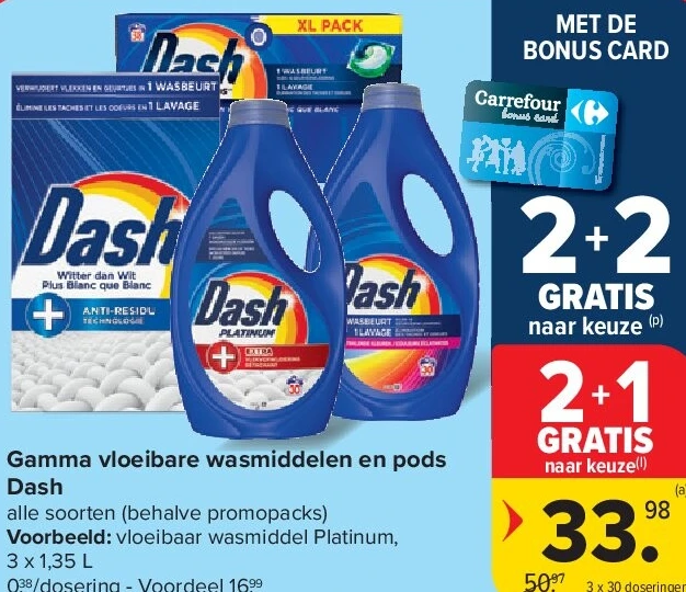 Gamma vloeibare wasmiddelen en pods Dash