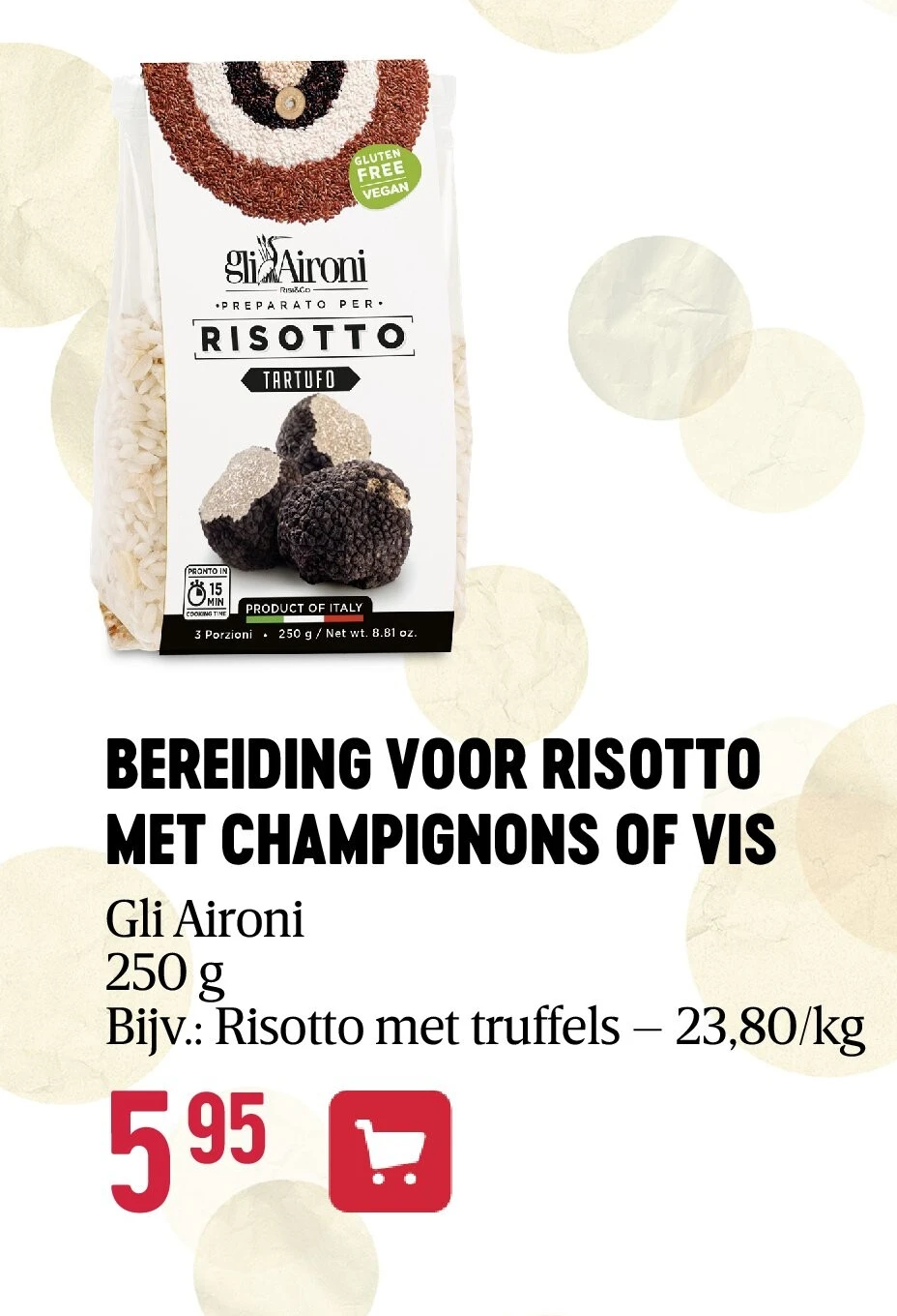 BEREIDING VOOR RISOTTO MET CHAMPIGNONS OF VIS