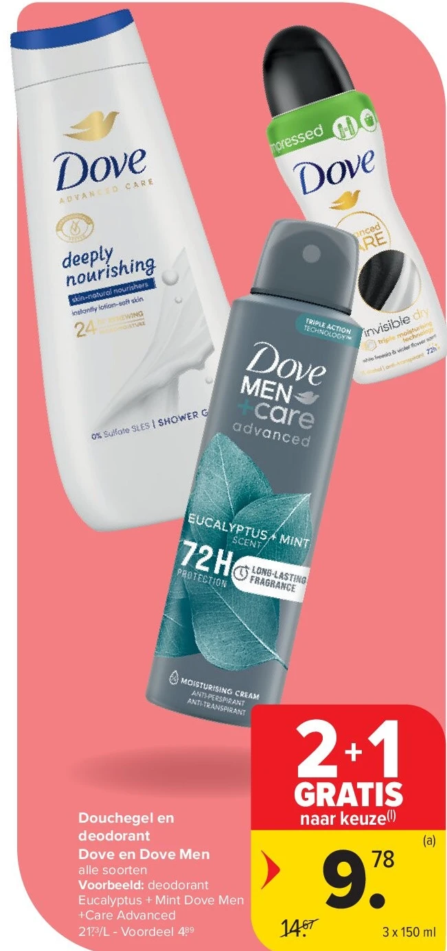 Douchegel en deodorant Dove en Dove Men