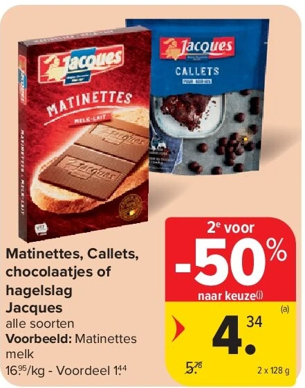 Matinettes, Callets, chocolaatjes of hagelslag Jacques