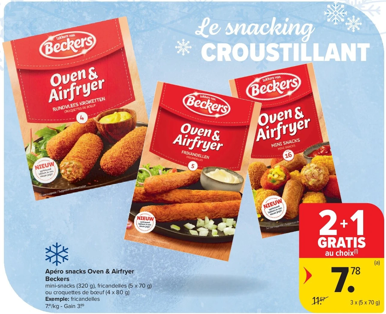 Apéro snacks Oven & Airfryer Beckers 3 x (5 x 70 g)