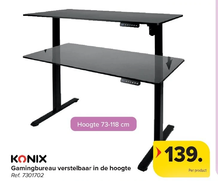 Gamingbureau verstelbaar in de hoogte