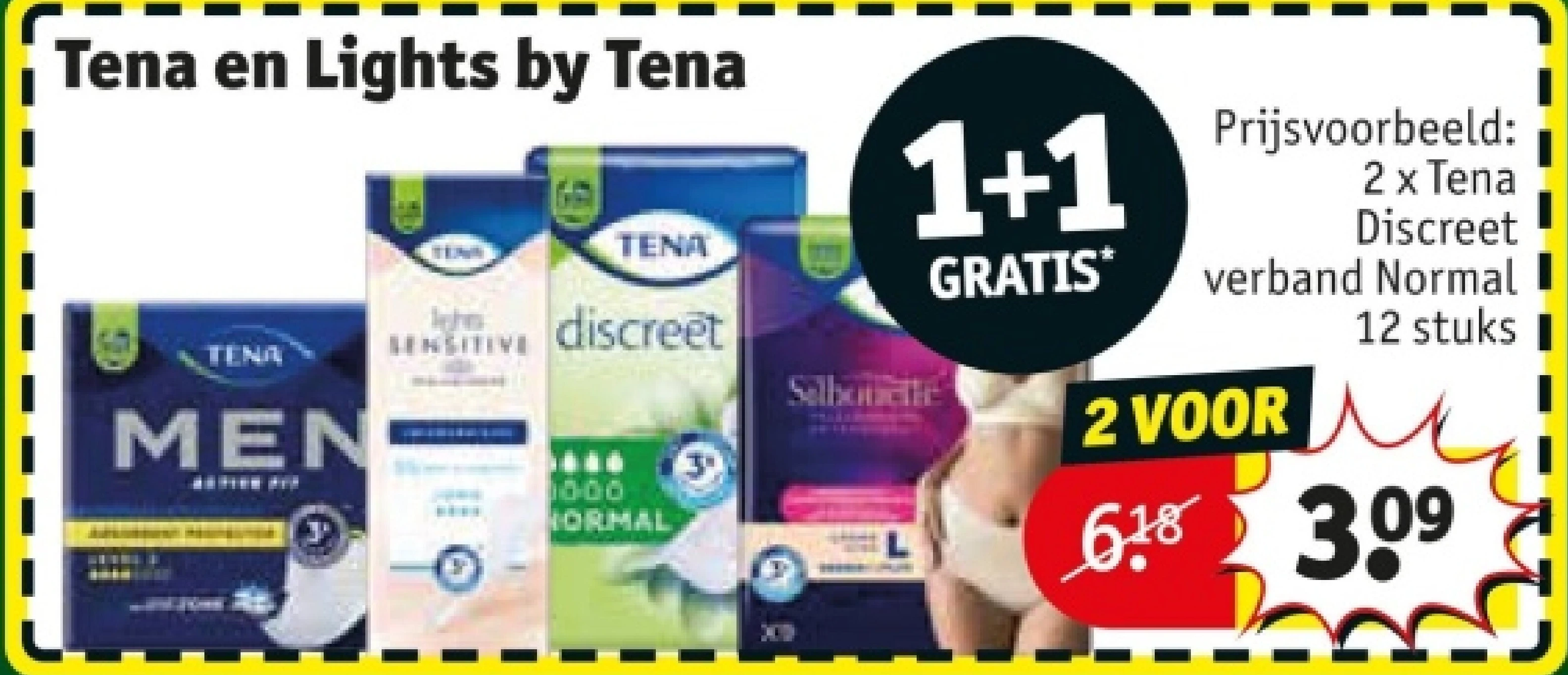 2 x Tena Discreet verband Normal 12 stuks