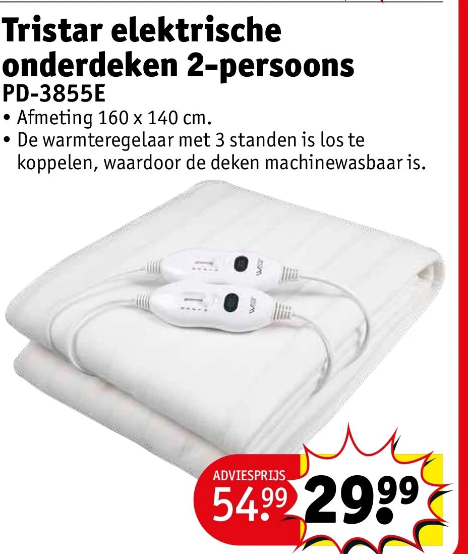 Tristar elektrische onderdeken 2-persoons