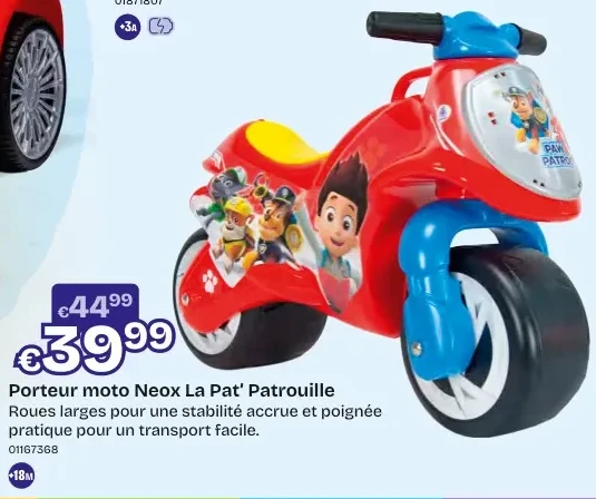 Porteur moto Neox La Pat' Patrouille