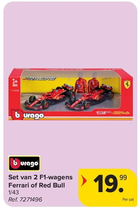 Set van 2 F1-wagens Ferrari of Red Bull
