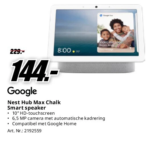 Google Nest Hub Max Chalk Smart speaker