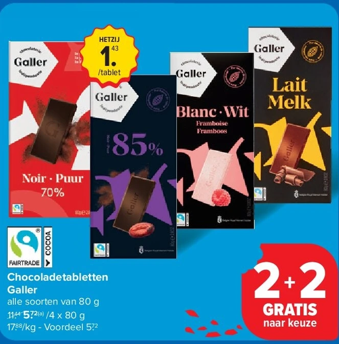 Chocoladetabletten Galler