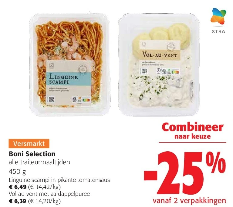 Linguine scampi in pikante tomatensaus