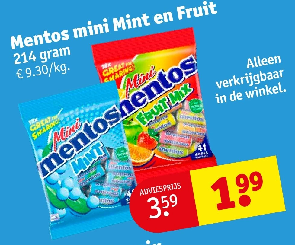 Mentos mini Mint en Fruit