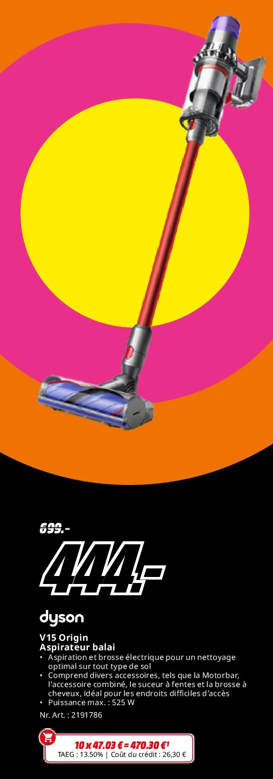 V15 Origin Aspirateur balai