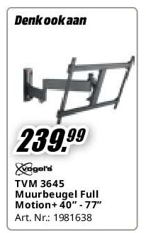 TVM 3645 Muurbeugel Full Motion+ 40” - 77”