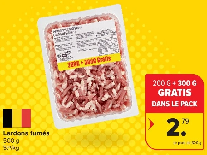 Lardons fumés 500 g