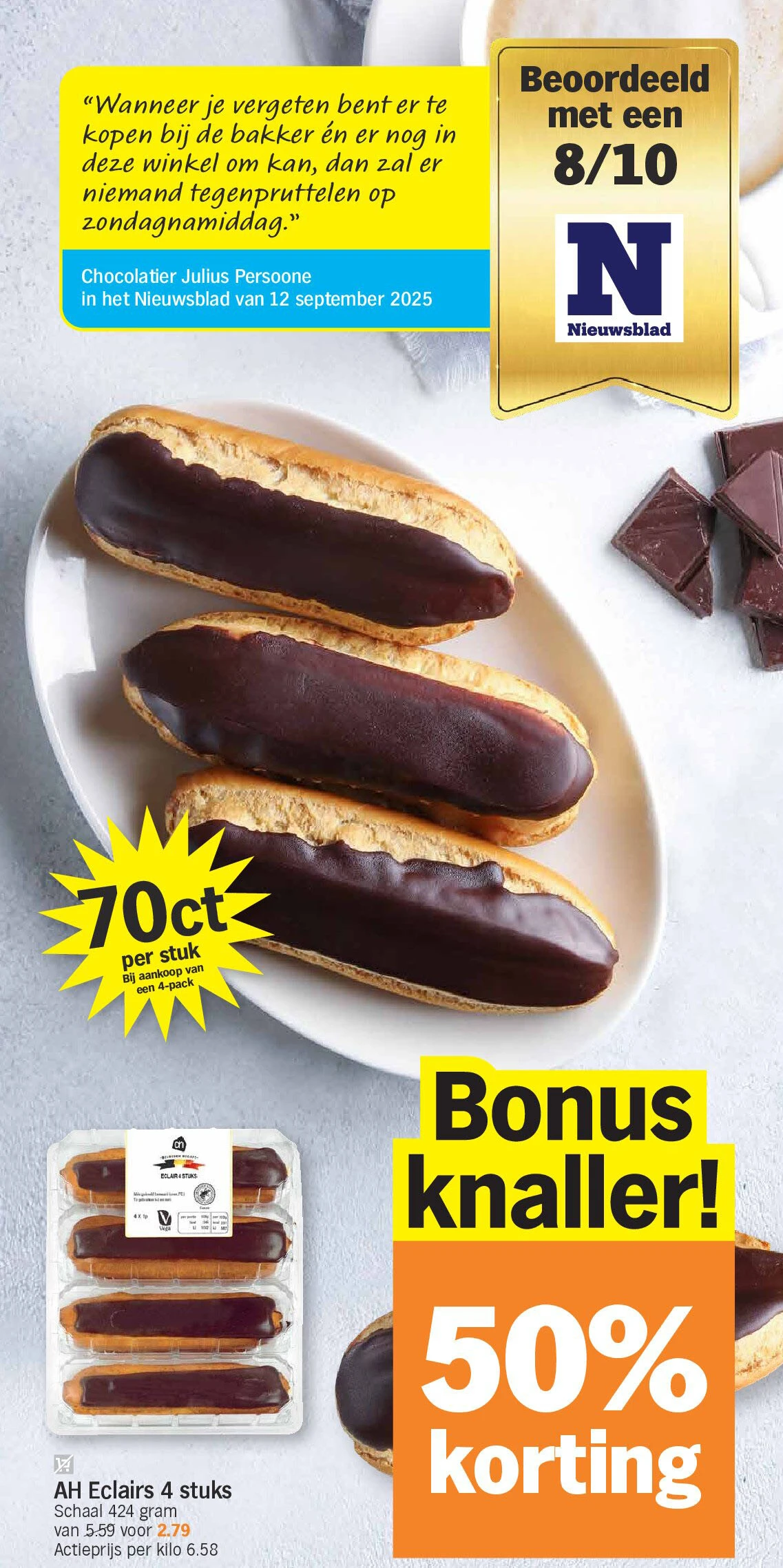 AH Eclairs 4 stuks