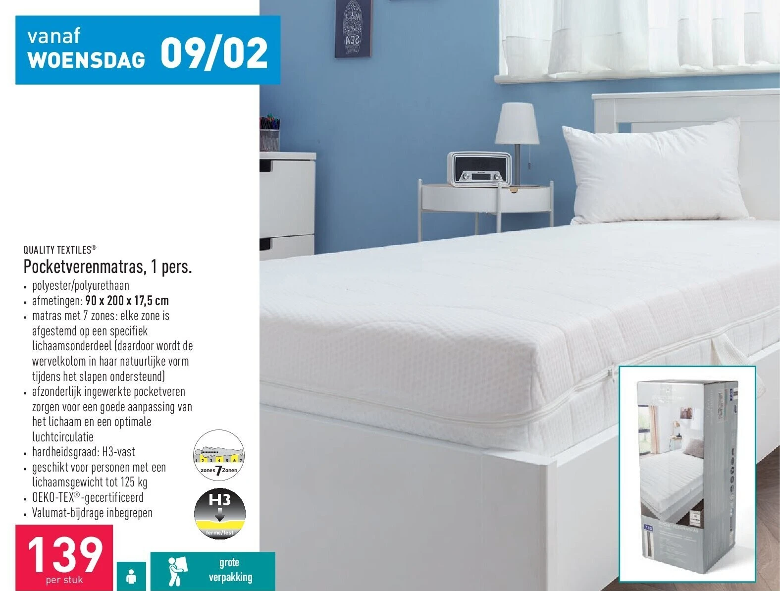 Pocketverenmatras, 1 pers.