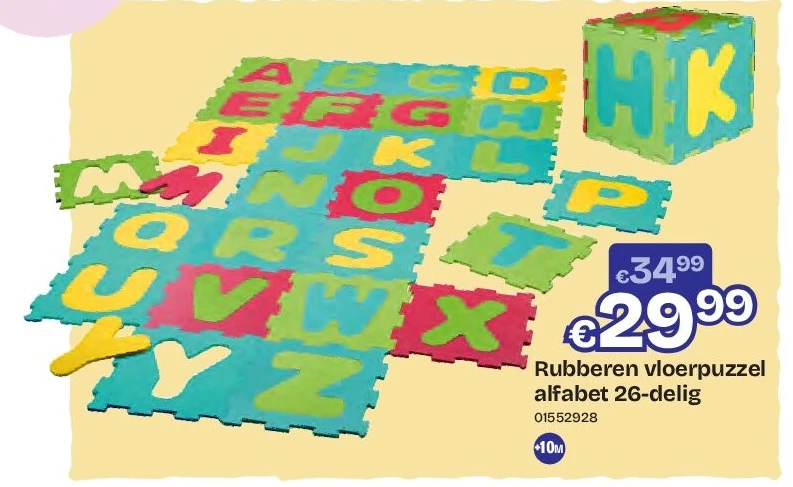 Rubberen vloerpuzzel alfabet 26-delig