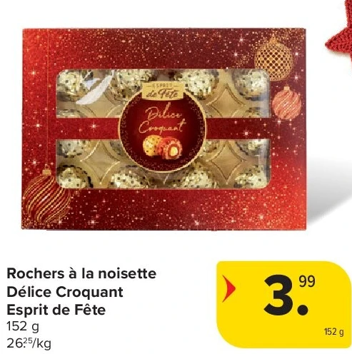 Rochers à la noisette Délice Croquant Esprit de Fête 152 g
