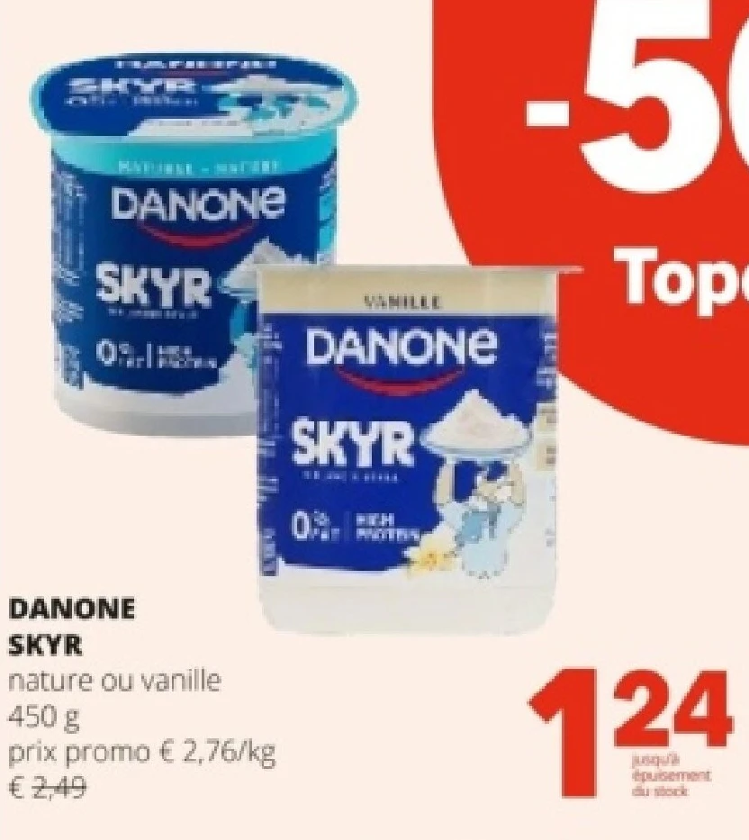 DANONE SKYR nature ou vanille 450 g