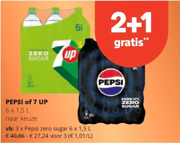 Pepsi zero sugar 6 x 1,5 L