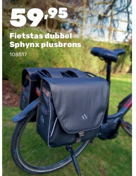 Fietstas dubbel Sphynx plusbrons