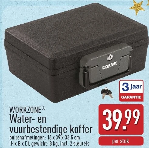 Water- en vuurbestendige koffer