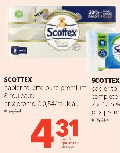 SCOTTEX papier toilette pure premium