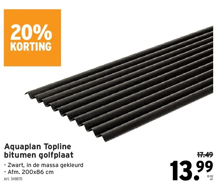 Aquaplan Topline bitumen golfplaat