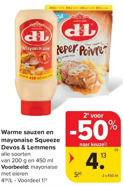 Warme sauzen en mayonaise Squeeze Devos & Lemmens