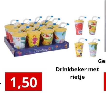 Drinkbeker met rietje