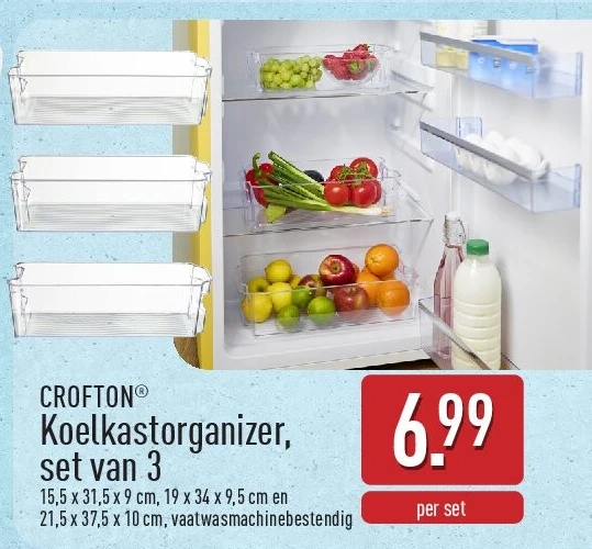 Koelkastorganizer, set van 3