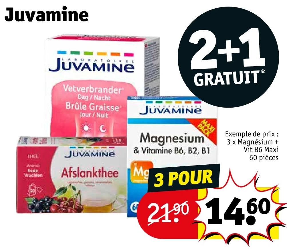 Juvamine 3 x Magnésium + Vit B6 Maxi 60 pièces