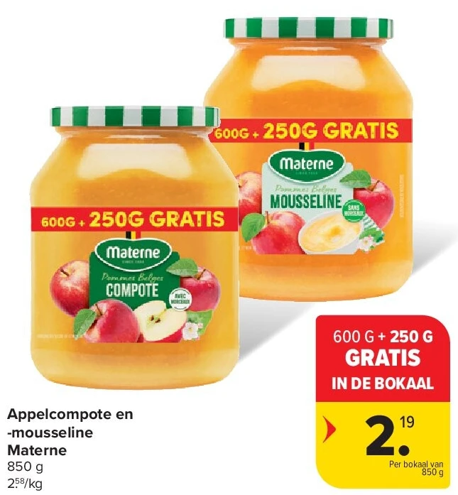 Appelcompote en -mousseline Materne